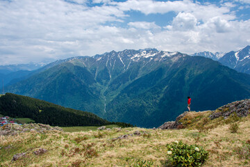 Gito Plateau view in fogy day at Rize Province of Turkey