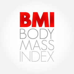 BMI Body Mass Index - value derived from the mass and height of a person, acronym text concept background