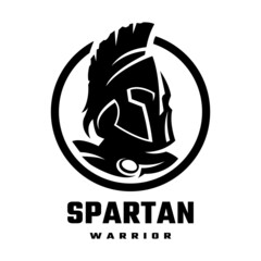 Spartan warrior helmet, symbol logo. Vector illustration.