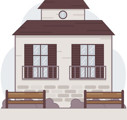 Cartoon house icon. Vector Illustration of house