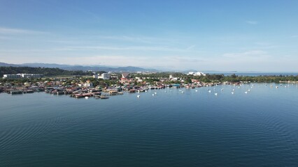 Naklejka na ściany i meble Kota Kinabalu, Sabah Malaysia – June 15, 2022: The Sutera Harbour, Resorts and Marina Bay