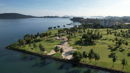 Kota Kinabalu, Sabah Malaysia – June 15, 2022: The Sutera Harbour, Resorts and Marina Bay