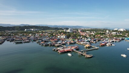 Fototapeta na wymiar Kota Kinabalu, Sabah Malaysia – June 15, 2022: The Sutera Harbour, Resorts and Marina Bay