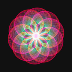 幾何学模様 フラクタル模様 曼荼羅模様 カラフルアイコン