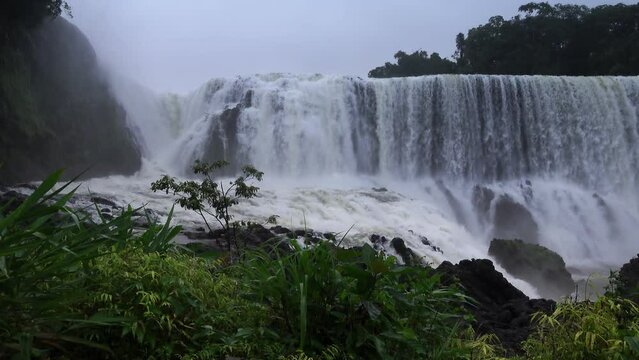Sae Pong Lai waterfall in the rainy season, Southern Laos.