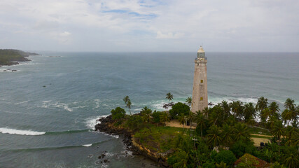 Dondra lighthouse - the southern point of the Sri Lanka island