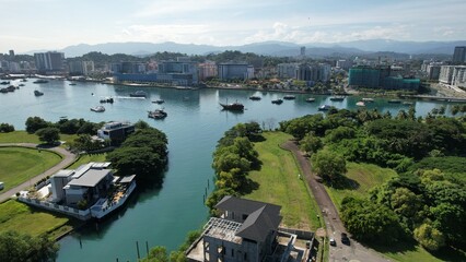 Kota Kinabalu, Sabah Malaysia – June 15, 2022: The Sutera Harbour, Resorts and Marina Bay