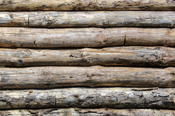 Wooden background on the wall of the house.