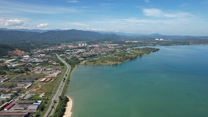 Kota Kinabalu, Sabah Malaysia – June 14, 2022: The Waterfront and Esplanade Area of Kota Kinabalu City Centre