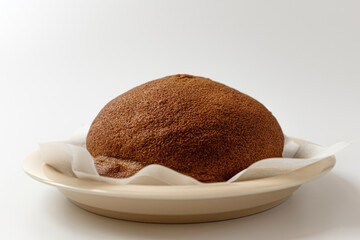 mocha bun on a white background