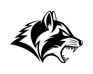 Animal raccoon icon isolated on white background. - obrazy, fototapety, plakaty