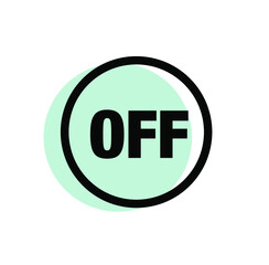 Off graphic button icon. Off typography icon