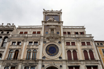 The Clocktower with the archway into the Mercerie leading to the Rialto in Venice