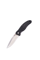 folding pocket knife on white background