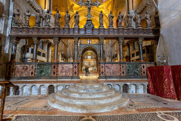 Entry to the chancel in the St Mark's Basilica in Venice
