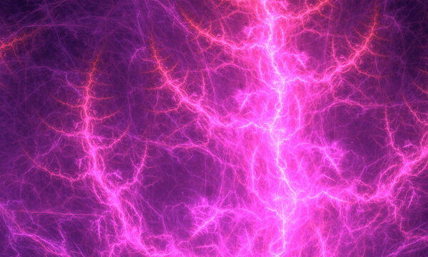 Abstract hot pink fractal art background, which perhaps suggests lightning or electricity.