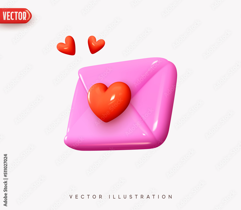 Poster envelope letter paper with red heart. mail envelope icon. send romantic love post messages social me