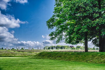 Fototapeta na wymiar Danish national stone circle monument in Jelling Denmark