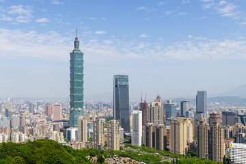 Taipei city skyline and city life