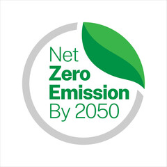 Zero Emissions by 2050 vector icon badge