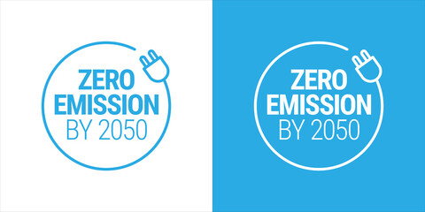 Zero Emissions by 2050 vector icon badge