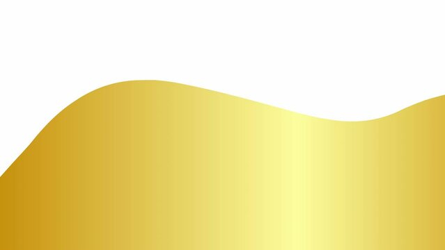 Animated gold spot. background. Looped video. Decorative wave gradually changes shape. Flat vector illustration isolated on a white background.