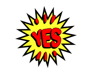 Comic style vector cool sticker. Bubble label, speech sticker with word for comics book. Humor pop balloon illustration
