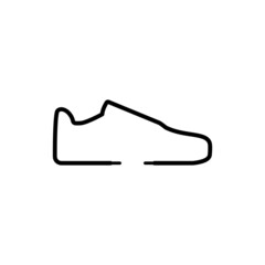 Fototapeta premium Sneakers logo design with laces. Simple minimal icon. Line and outline style. Abstract Vector illustration on white background.