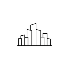 Fototapeta premium City, Town, Urban Thin Line Icon Vector Illustration Logo Template. Suitable For Many Purposes.