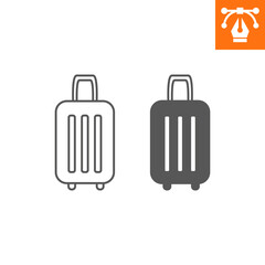 Luggage line and solid icon, outline style icon for web site or mobile app, suitcase and travel , baggage vector icon, simple vector illustration, vector graphics with editable strokes