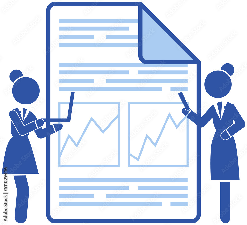 Poster analytics and development statistics. web analysis measure, product testing technology. woman analys