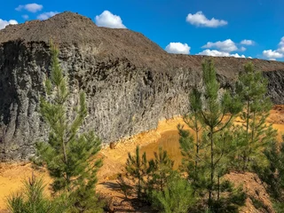 Foto op Canvas colorful landscapes of Rio Tinto .red yellow brown black rocks mountains and sand in Rio Tinto canyon © serhii