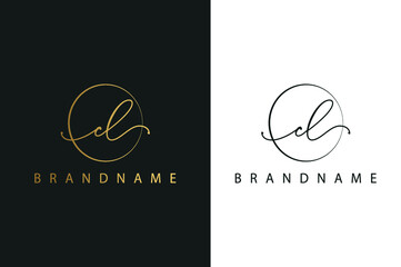 C L CL hand drawn logo of initial signature, fashion, jewelry, photography, boutique, script, wedding, floral and botanical creative vector logo template for any company or business.