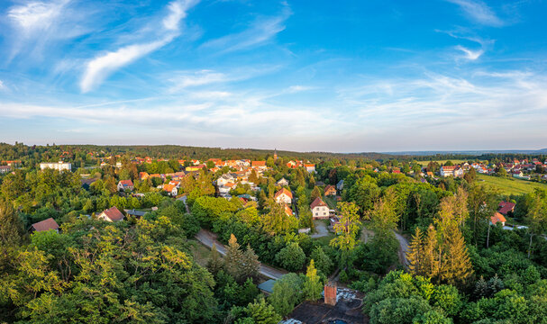Luftbild Blick über Friedrichsbrunn im Harz