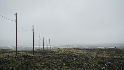 Obraz premium Stromleitung in Hópsnesviti, Iceland