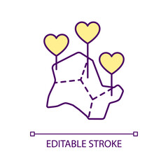 Reception facilities for refugees RGB color icon. Donation centers. Humanitarian aid placement. Isolated vector illustration. Simple filled line drawing. Editable stroke. Arial font used