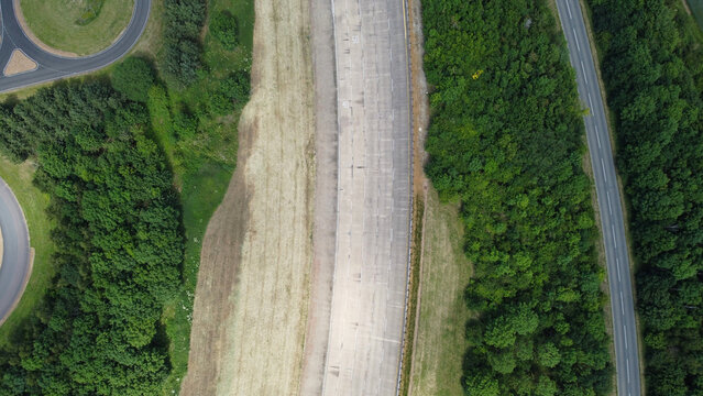 Aerial view of British Countryside Landscape and Millbrook Proving Ground