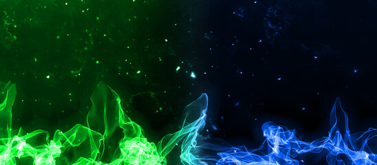 カラフル　炎　両枠　上下　対決　演出　火の粉　火花　炎上　シリアス　対決場面　VS　燃え上がる