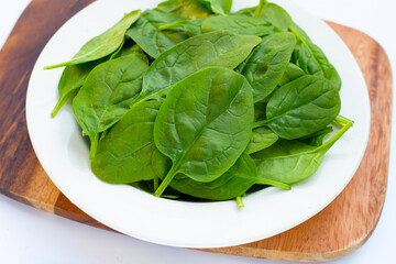 Spinach leaves. Extremely nutrient-rich vegetable
