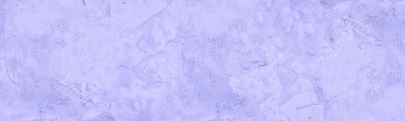 Obraz premium Lavender color old rough cement plaster wide texture. Pastel purple shabby exterior wall. Abstract light violet panoramic vintage background