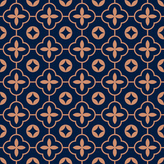 Geometric elements retro styled pattern background.