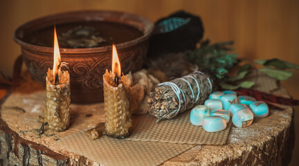 Scandinavian Nordic Runes. Paganism and nature powers, old Gods symbolism. Esoteric concept