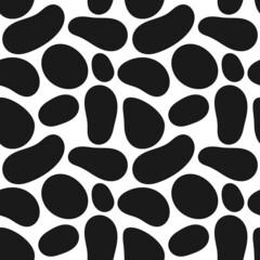 Black pebbles stones seamless pattern