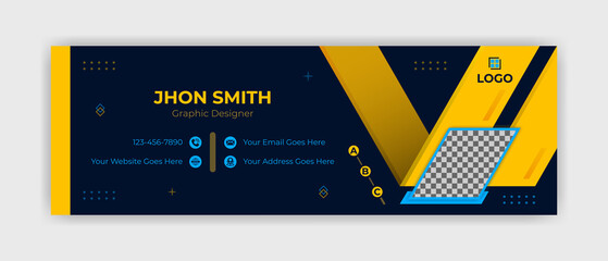 Modern and creative email signature design template for presentation of your personal information 