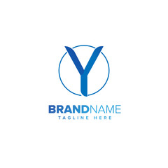 Creative Y letter logo with Blue Icon Vector