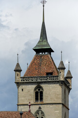 Obraz premium the Collegiate church of Saint-Laurent in Estavayer-le-Lac, Switzerland