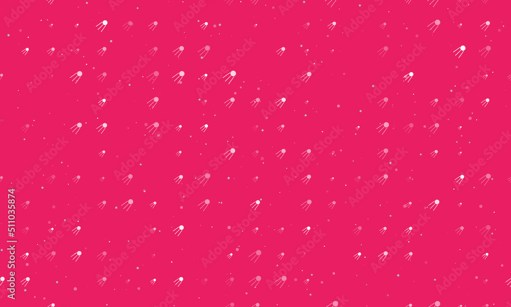 Aufkleber seamless background pattern of evenly spaced white satellite symbols of different sizes and opacity.