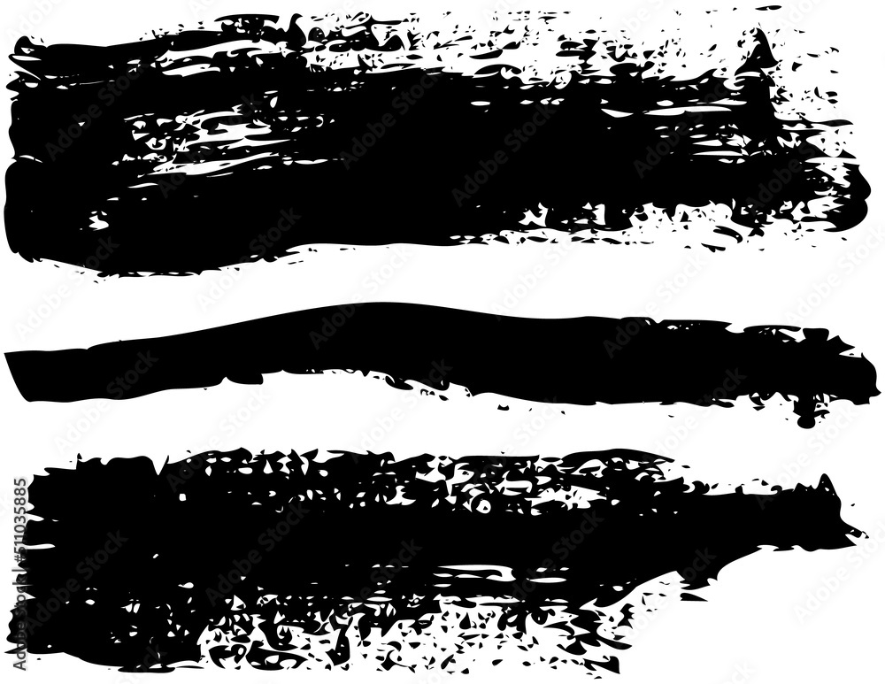 Poster set of different abstract shapes, smears and prints. black design elements isolated on white backgro