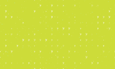 Seamless background pattern of evenly spaced white wheat symbols of different sizes and opacity. Vector illustration on lime background with stars