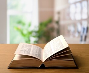 Old retro book is open. Holly book concept